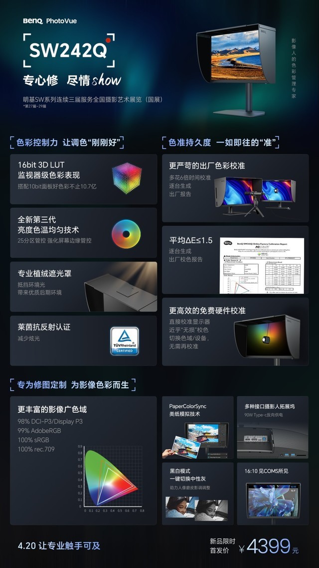 SW242Q新品上市｜再次定义专业摄影显示器的第一选择