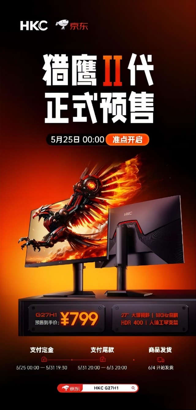 猎鹰Ⅱ代新品不停 618HKC又要玩点大的