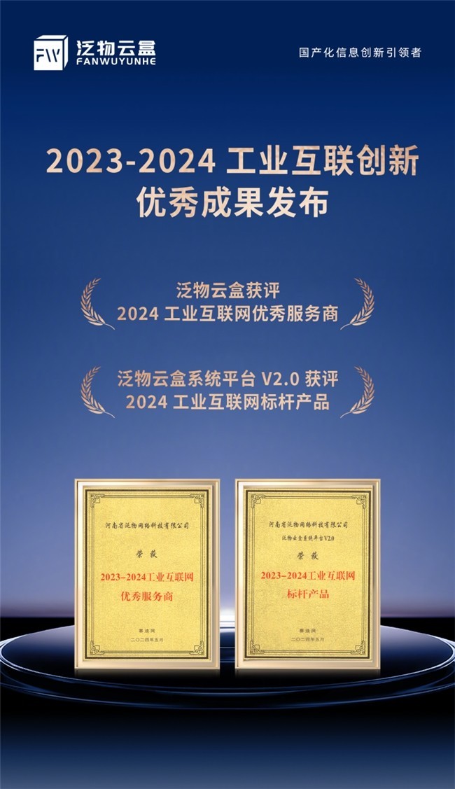 泛物云盒荣获《2023-2024工业互联创新优秀成果》双项大奖，助力新型工业化