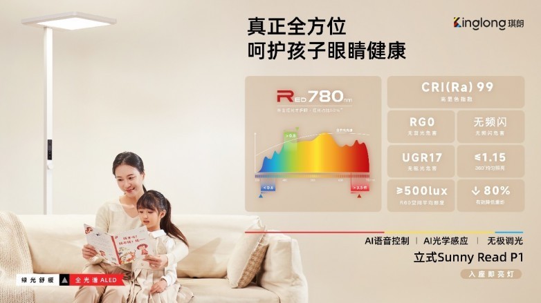 琪朗全光谱护眼灯:把阳光带回家,呵护儿童眼健康